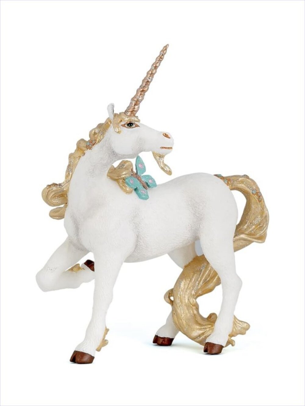 Papo Enchanted Golden Unicorn w/Butterfly Figurine(39018) New w/Tag